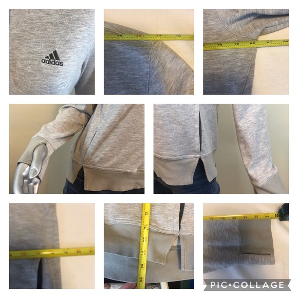 Adidas Women's Medium Hoodie Transit Light Weight Gray Athletic Pullover - Picture 13 of 14